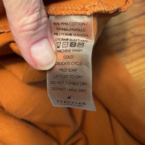 Cinnamon/Pumpkin colored Turtleneck Top by Peruvian Connection - Size XL - Picture 7 of 8